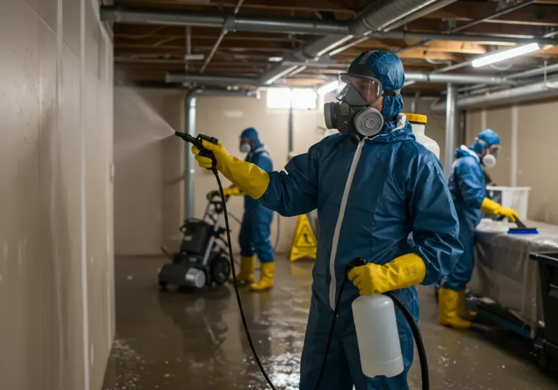 Basement Sanitization and Antimicrobial Treatment process in Chickasaw, AL