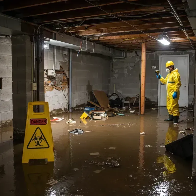 Flooded Basement Electrical Hazard in Chickasaw, AL Property