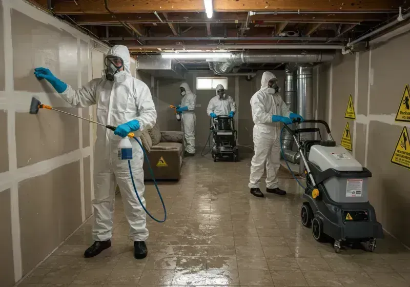 Basement Moisture Removal and Structural Drying process in Chickasaw, AL